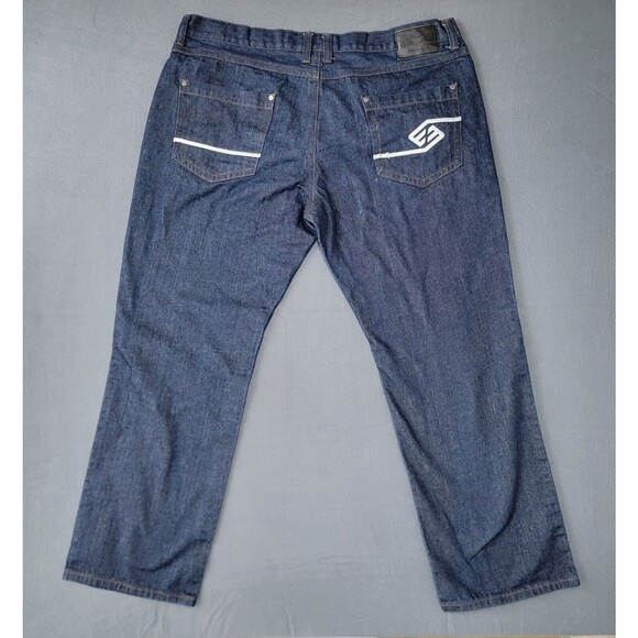 Vintage Y2K Enyce‎ Jeans 44/32 Embroidered Baggy Wide Leg Skater Hip Hop Style - Picture 3 of 10